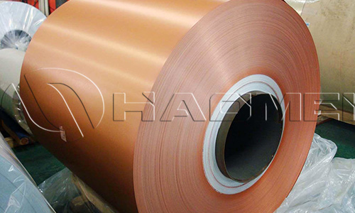 a roll of gold anodized aluminum coil
