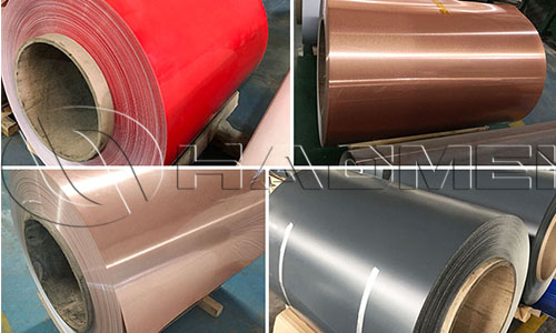 Red brown gray PVDF aluminum painted coil rolls Red brown gray PVDF aluminum painted coil rolls